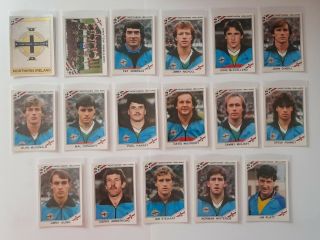 Panini World Cup Mexico 86 Complete - 1 Set Northern Ireland Team Stickers 1986