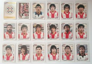 Panini World Cup Mexico 86 Complete Set Paraguay Team Stickers 1986