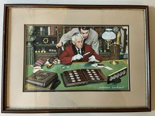 1973 Norman Rockwell The Collector Canvas Print Franklin Framed