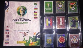 Panini Copa America Brazil 2019 Album,  Complete Full Set Stickers Chile Edition