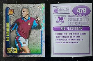 Rio Ferdinand - Rookie Merlin 1998 Sticker Premier League Rookie Sticker 479