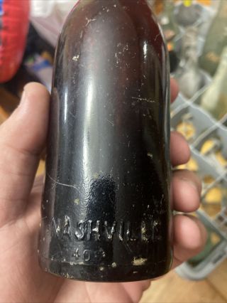 coca cola straight side bottle amber nashville tennessee (no state) 3