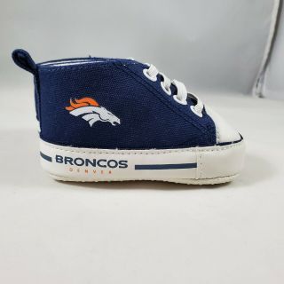 Denver Broncos Nfl Fanatics Pre - Walker Hightops Baby Shoes 0 - 6 Months Football