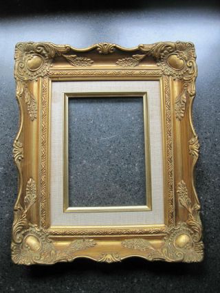 Vintage Ornate Gold Leaf Wood Frame Traditional 4.  5 X 6.  5 Painting