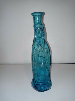 Antique Mother Mary Blue Bottle