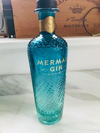Empty Mermaid Gin Bottle (blue),  Isle Of Wight Beautifully Crafted Collectable