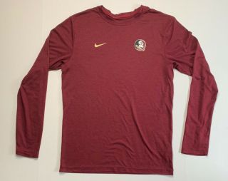 Nike Dri Fit Men’s Florida State Seminoles Fsu Long Sleeve Shirt Size Small