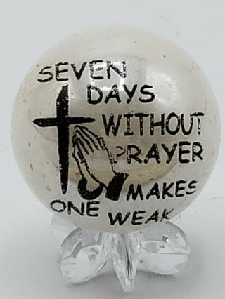 Religious Christian Seven Days Logo Pearl White Shooter Marble Collectible
