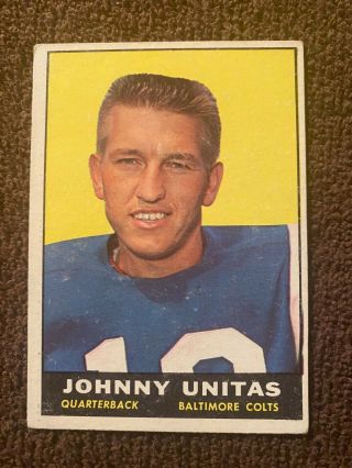 1961 Topps Johnny Unitas 1 Iconic Vintage Colts Hall Of Fame