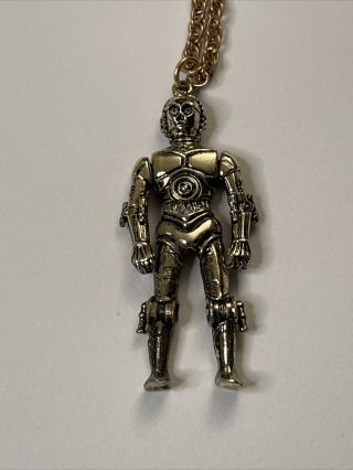 Vintage C - 3po Star Wars Necklace Pendant Vtg 1977 20th Century Fox Lucas Droids