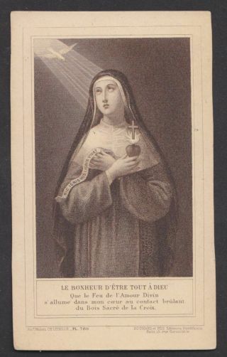 The Happiness Of Being All For God Antique French Holy Prayer Card Letaille