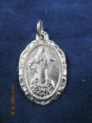 Vintage Medjugorje Medal Virgin Mary Cross Mountain Medugorje Charm Medalion