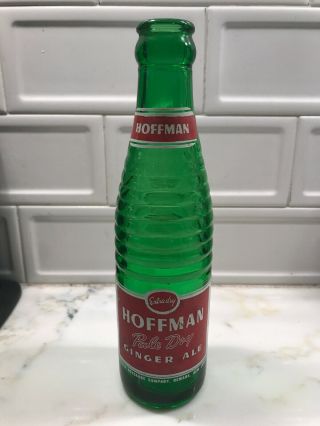 Vintage Acl Soda Pop Bottle: Green Hoffman Ginger Ale For Newark,  N.  J.  7 Oz Vtg
