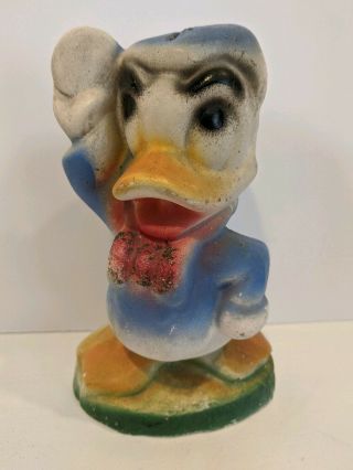 Vintage 1940s Donald Duck Carnival Prize Chalkware Bank