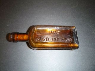 Old Vintage Medicine Bottle The Piso Company - Hazeltine & Co.  - Brown Color