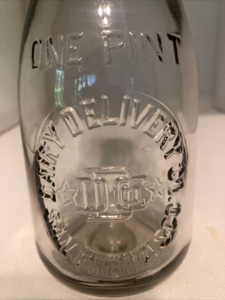 Pint Size Dairy Delivery Co.  San Francisco Milk Bottle