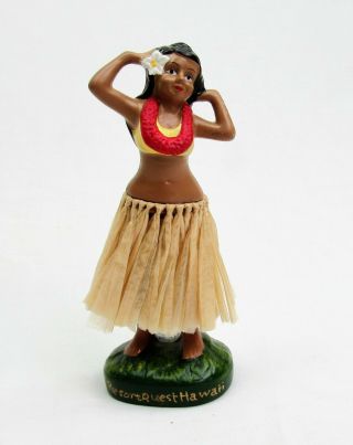 Vintage Hawaii Hula Girl Nodder Figurine Chalkware Resort Quest