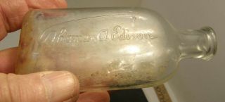 2 Antique Vintage Thomas A Edison Inc Battery Oil Glass Bottles Bloomfield Nj