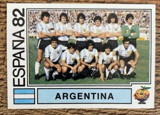 World Cup Espana 82 Panini Sticker 165 Argentina Team Group
