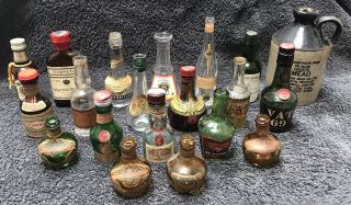 20 Empty Miniature Liqueur Bottles - Some Very Old