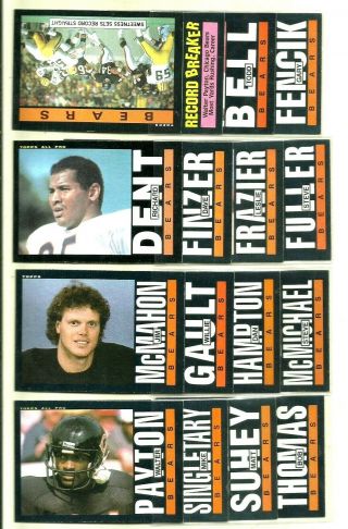 1985 = Chicago Bears Bowl Champs Team Set ==see Notes==