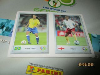 Ronaldinho - Rare Panini Fifa World Cup 2006 Germany.  Mini Sticker - Set