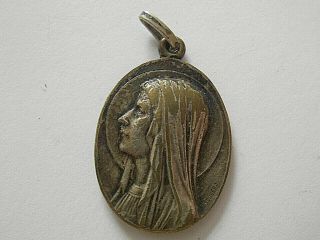 1912/13 Old Large Medal Notre Dame De Lourdes Silver 97