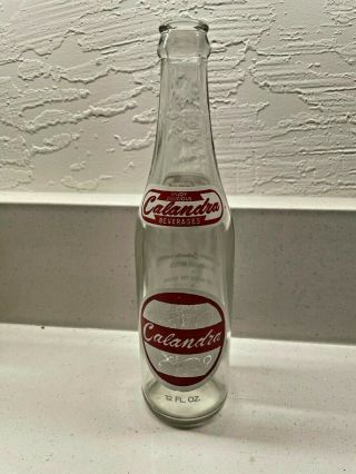 Vintage Acl Calandra Soda Bottle 12oz Fresno Ca