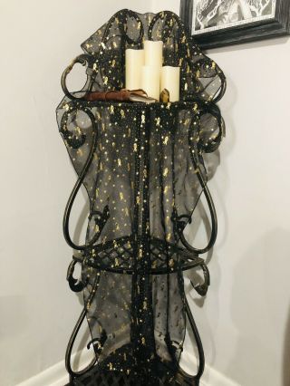 Reversable Black Sheer Goddess Table Runner Altar Cloth Scarf