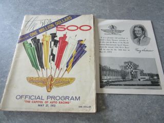 Indianapolis Motor Speedway Official Program,  May 27,  1972,  Indy 500 54th Annual