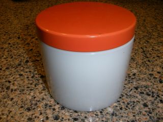 Vtg Milk Glass Jar Lid Large 4.  " Medicine Cream Cosmetic Heavy 1.  25 Lb Unmarked