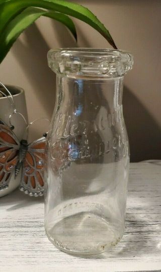 Rare - Vintage Petersburg Creamery Milk Bottle 1/2 Pint Embossed