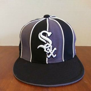 Rare - Chicago White Sox Era 59fifty Black & Gray Hat Size 7 - 3/8.  100 Wool