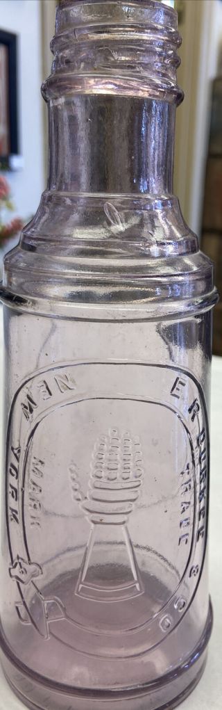Vintage E.  R.  Durkee & Co.  Ny Purple Glass Salad Dressing Bottle Patent Date 1877