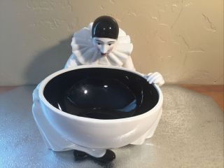 Vintage Taste Setter Sigma Harlequin Clown Ceramic Pottery Pierrot Candy Bowl