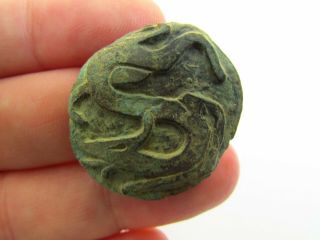 Stunning Ancient Viking Bronze Dragon Snake Amulet Circa 800 Ad (785)