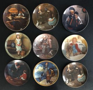 9 Vintage Knowles Limited Edition Collector Plates Norman Rockwell Fine China