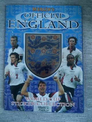 Merlin’s Official England World Cup 1998 Sticker Album - Complete