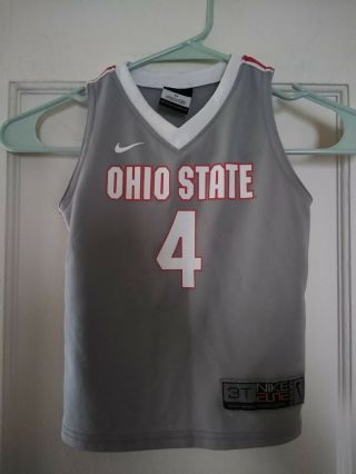 Kids Nike Elite Ohio State Buckeyes 4 Basketball Jersey Size Toddler (3t) Gray