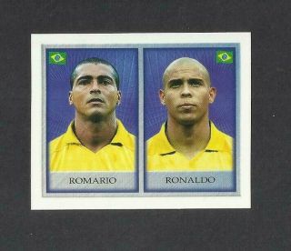 Romario & Ronaldo Merlin Sticker 1998 Famous Footballers Brazil