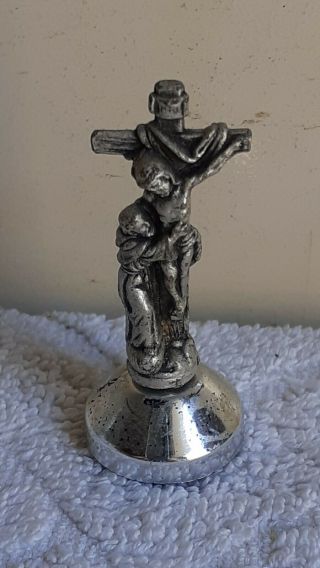 Metal Saint Francis Of Assisi Christ On The Cross Iman Car For Religious Protect