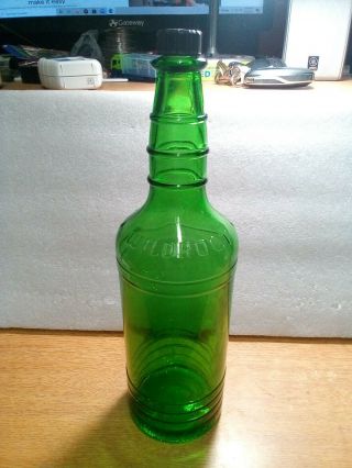 Embossed Wildroot Hair Tonic Bottle Green 1930s