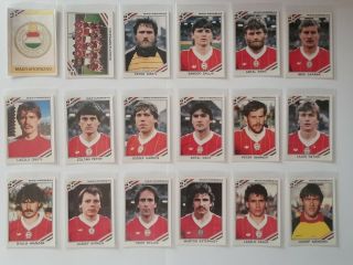 Panini World Cup Mexico 86 Complete Set Hungary Team Stickers 1986