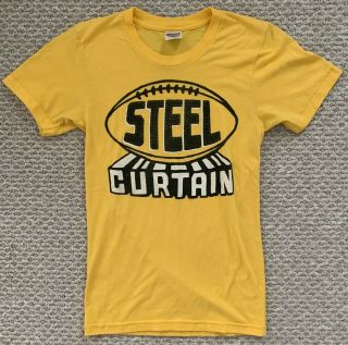 Homage Ss Pittsburgh Steelers Football Steel Curtain Tshirt Yellow Black Xs