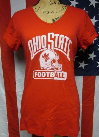 Ohio State University Juniors Xl Tee Osu Football V - Neck Buckeyes T Shirt Flag