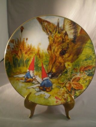 Rien Poortvliet Porcelain Collector Plate " Gnome Made " Gnomes 4 Seasons Autumn