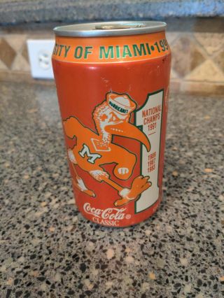 Miami Hurricanes 1991 National Championship Coca Cola Can