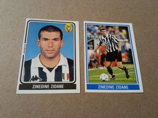 2 Stickers With Zinedine Zidane Panini Supercalcio 1998 - 1999 68 And 181