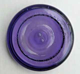 C1900 Purple - Amethyst Fruit Jar Lid - A.  G.  Smalley & Co.  Boston & York 3 In.