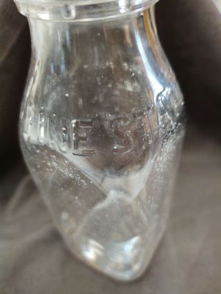Vintage Pine State Dairy Duraglass Milk Bottle - Pint